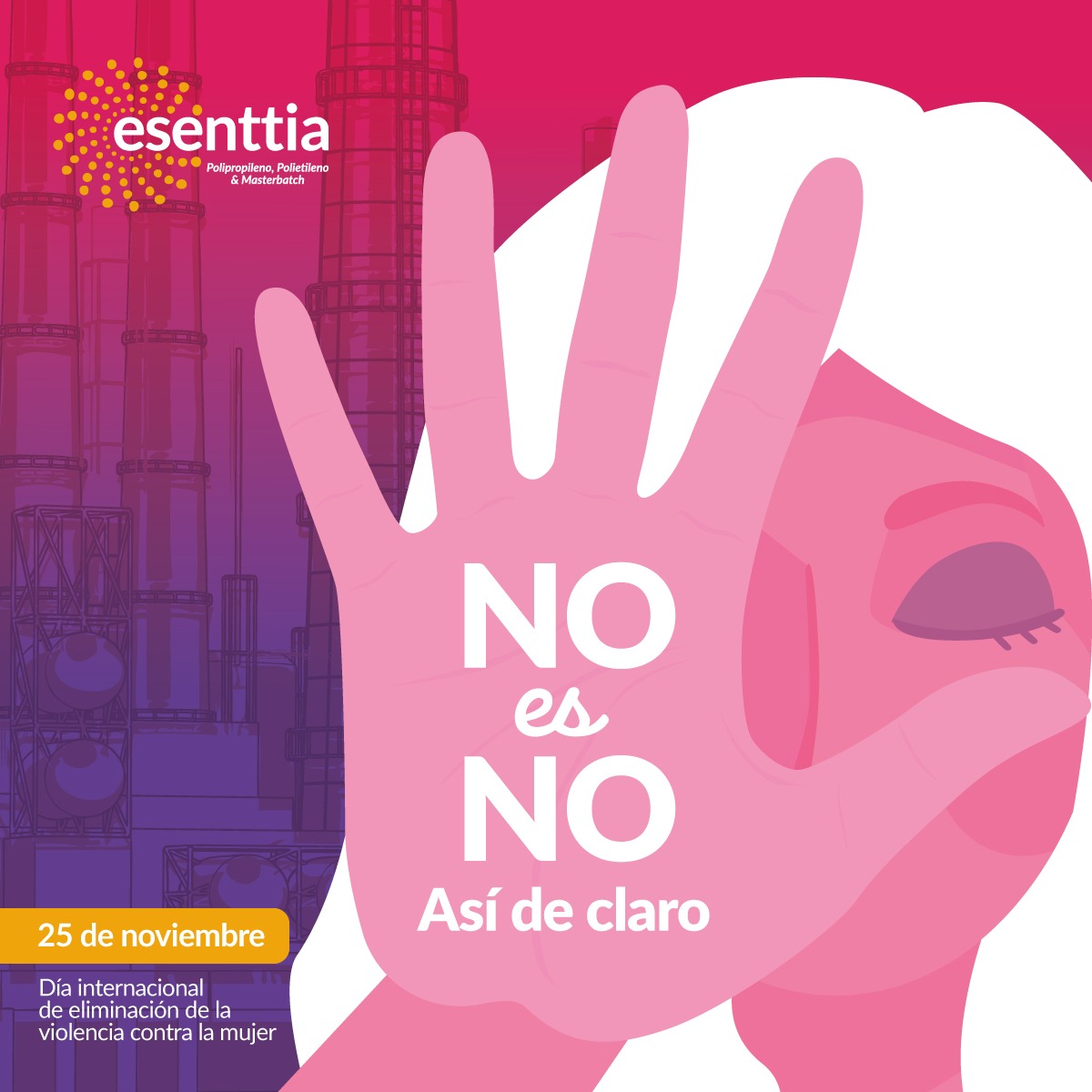 EsenttiaSA's tweet photo. Nos unimos a la conmemoración del Día Internacional de la Eliminación de la Violencia contra la Mujer.
Promovemos un lenguaje y actos de amor y cuidado hacia mujeres y hombres, porque así también #TransformamosElMundo https://t.co/YPf9pixtWT
