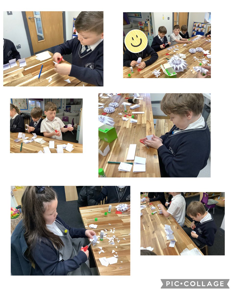 MonksdownHive's tweet photo. For ‘Art Week’ the children in KS2 Nurture made some fantastic snowflakes! They made their own patterns,  cut them out and glued all of their pieces together. Look how hard they are concentrating! Well done everyone.@MonksdownMakes https://t.co/FnbzUKWjn3