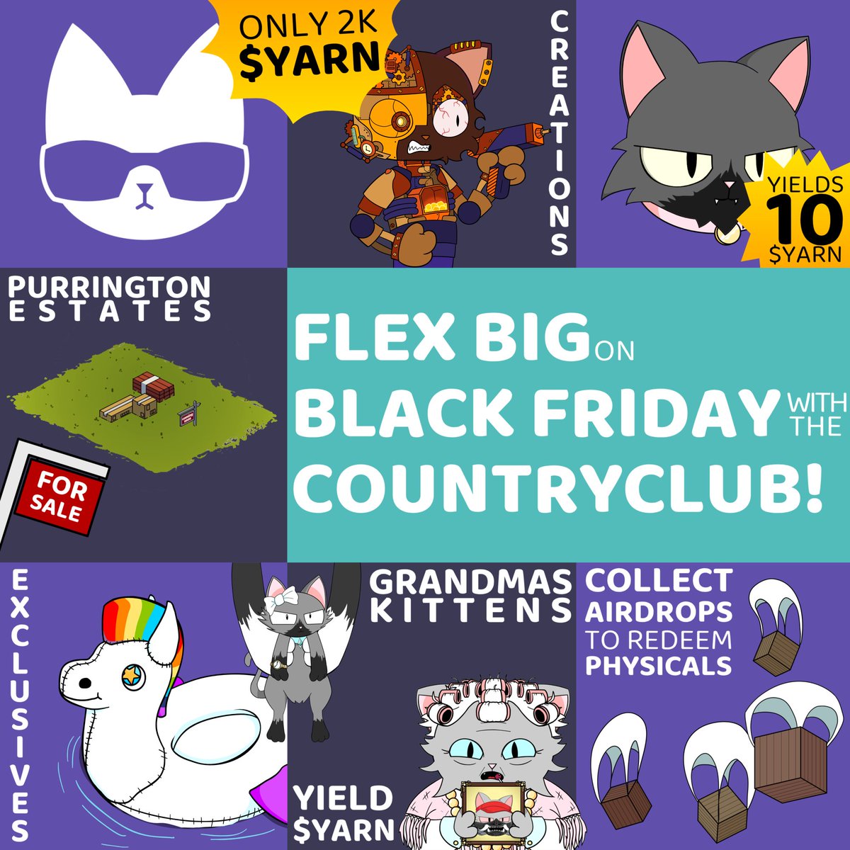 GM! 

Doing any shopping this Black Friday? Check out our $YARN yielding NFTs - while supplies last!

😺🐈👵✈️🏗️