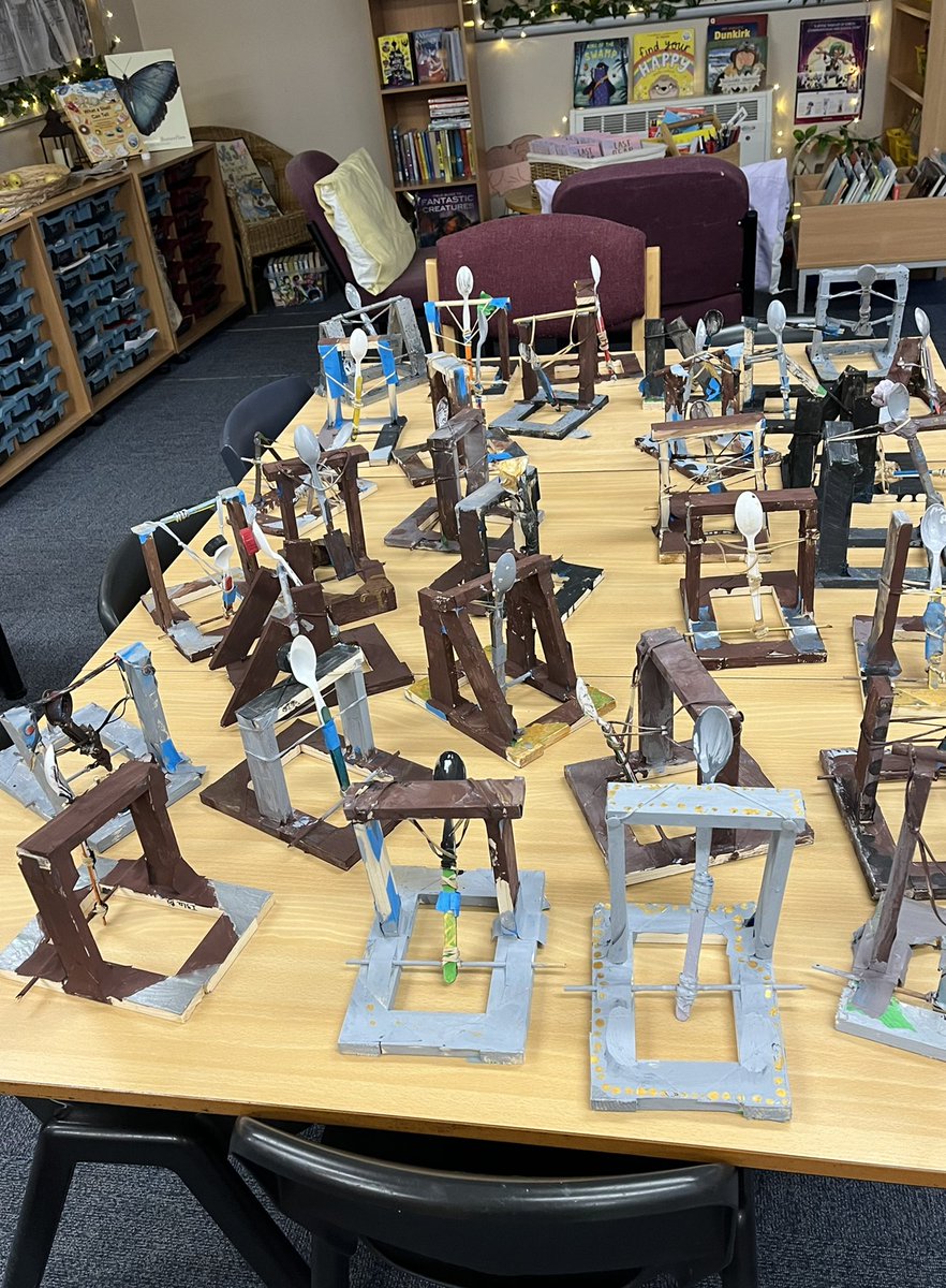 Teacherglitter's tweet photo. Project catapult is complete. The children had a wonderful day testing and running catapult competitions and evaluating their work. I’m ready for the weekend now ❤️ https://t.co/5Uk0QuMXji