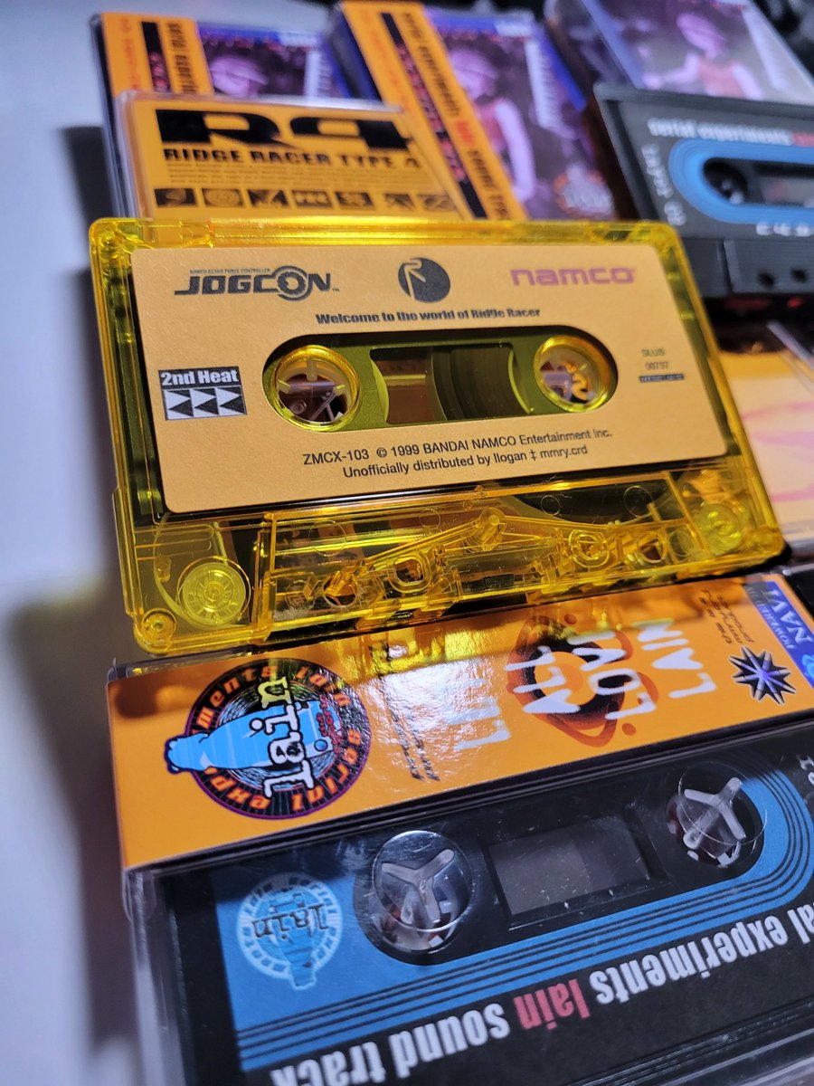 Serial Experiments Lain Club Cyberia Mix and Ridge Racer Type 4 OST cassette restock
Dec 2nd Noon CST

new shell variant for RRT4, this time translucent yellow instead of translucent orange