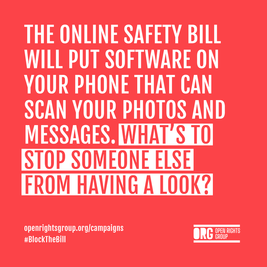 The government wants to scan your messages and photos before they get encrypted. If they can do it, so can others.

#OnlineSafetyBill #SafetyIsPrivacy #BlockTheBill