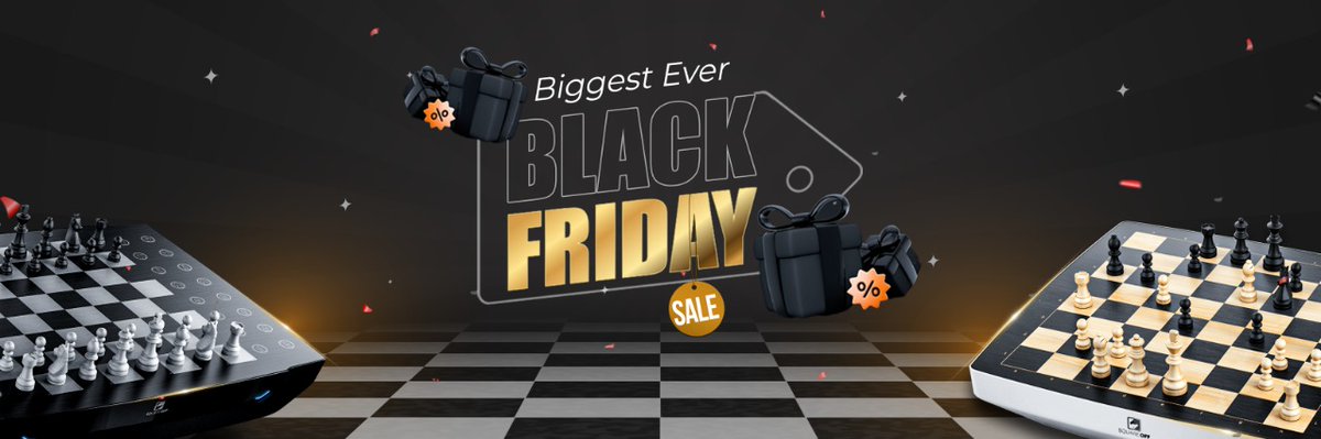 SquareOffChess's tweet image. The Biggest #BlackFriday Sale on Square Off is LIVE.

Grab your favourite board now.
squareoffnow.com
.
.
#BlackFridaySale #Chess #Chessboard #AIPoweredChessboard #SquareOff #ChessCommunity #ChessLovers #AutomatedChess
