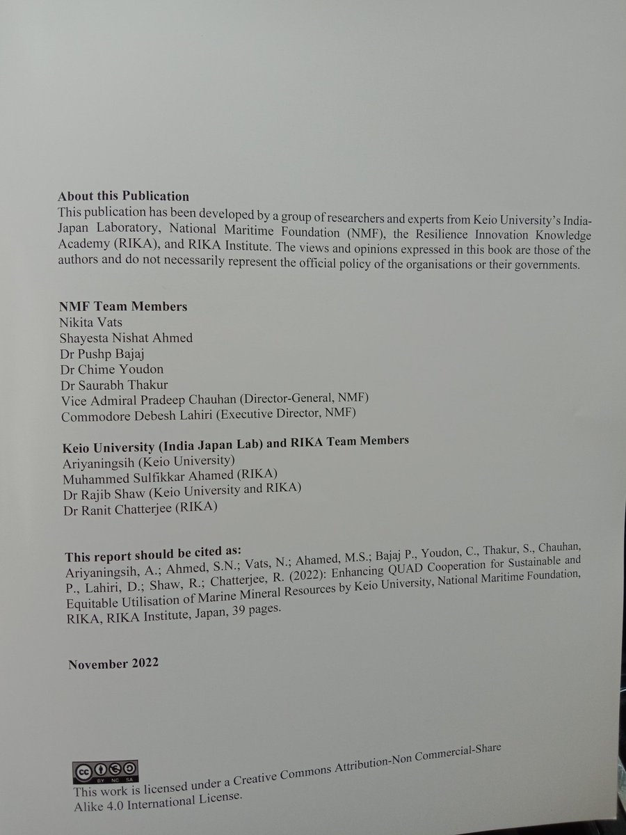 nikitavats101's tweet photo. Dr M Ravichandran
Secretary, Ministry of Earth Sciences, Government of India, released a special report titled “Enhancing QUAD Cooperation for Sustainable and Equitable Utilisation of Marine Mineral Resources”. https://t.co/5r9Gn7v5eO