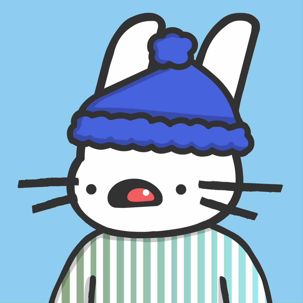 My reaction minting a matching #pixelbun 😯! Love all the hats <a href="/RareBunniClub/">RareBunniClub </a> 💙 #NFTs
