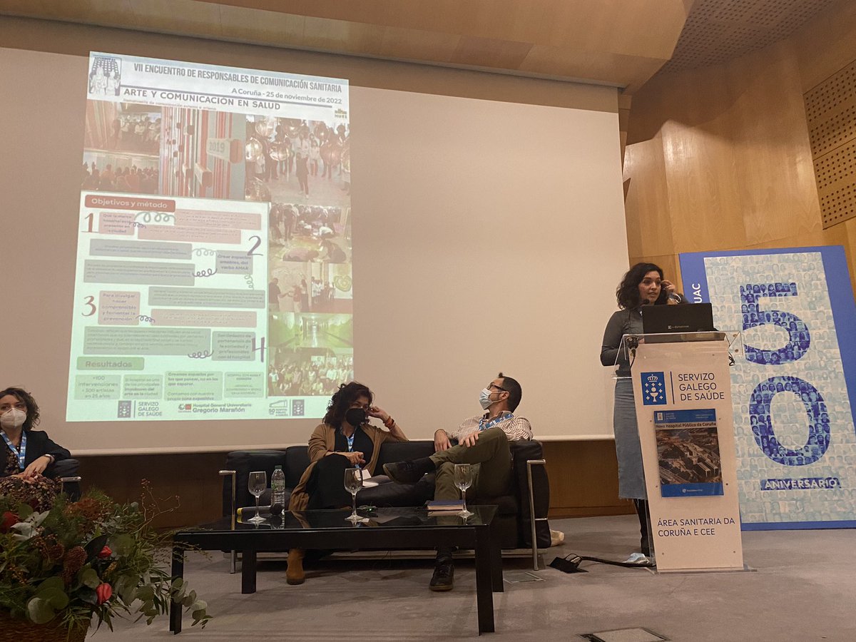 Contando la experiencia del <a href="/HUReinaSofia/">Hospital Universitario Reina Sofía</a> en el #VIIencuentroDeResponsablesdeComunicacionSanitaria en #50anosHUAC 👉🏻cómo el arte puede ser una herramienta de #comunicacion interna y externa.