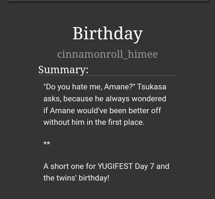 Cinnmnroll_hime's tweet photo. #YUGIFEST2022 Day 7 : Birthday || Free day. Just mostly Tsukasa's thoughts about Amane!

https://t.co/d4rFFpmlnH https://t.co/MW8yeWF9vc