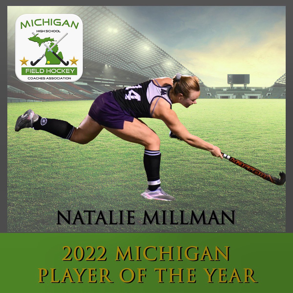 GreatLakesRFH's tweet photo. The MHSFHCA announces Michigan High School Field Hockey’s Player of the Year — Congratulations, Natalie Millman, from Ann Arbor Pioneer High School! @AA_PFH @AAPioneerSports @PinnaclePeepsMI @MHSFHA #fieldhockey #highschoolsports #playeroftheyear https://t.co/xHf2t19Ym7