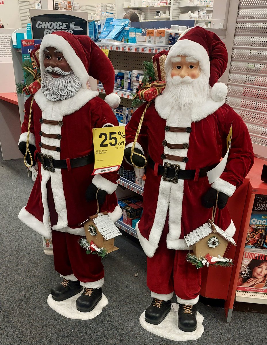 JL Mamaroneck 12/17 on Twitter "Why is Black Santa on sale CVS?🧐"