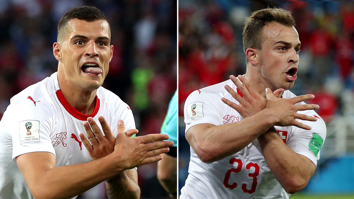 En Rusia 2018 por la segunda fecha del Grupo E, Serbios y Suizos se enfrentaron, Xhaka y Shaqiri hicieron este gesto, el Águila bicefala de la bandera albanesa. No es sólo fútbol. Escribiremos de esto en <a href="/centrofobalok/">Centrofóbal</a>