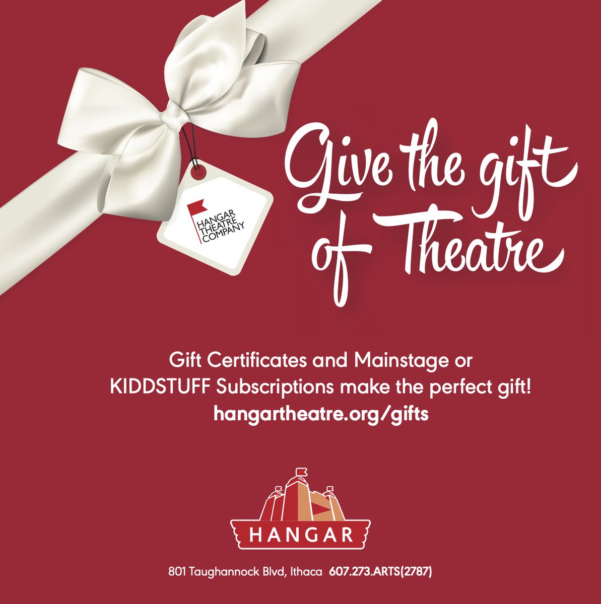 We at the Hangar Theatre are especially grateful for YOU - our students &amp; families, audience members, supporters, and community.

We hope you’ll keep us on your list by giving the gift of theatre or donating to support our life-changing programming. 🎁