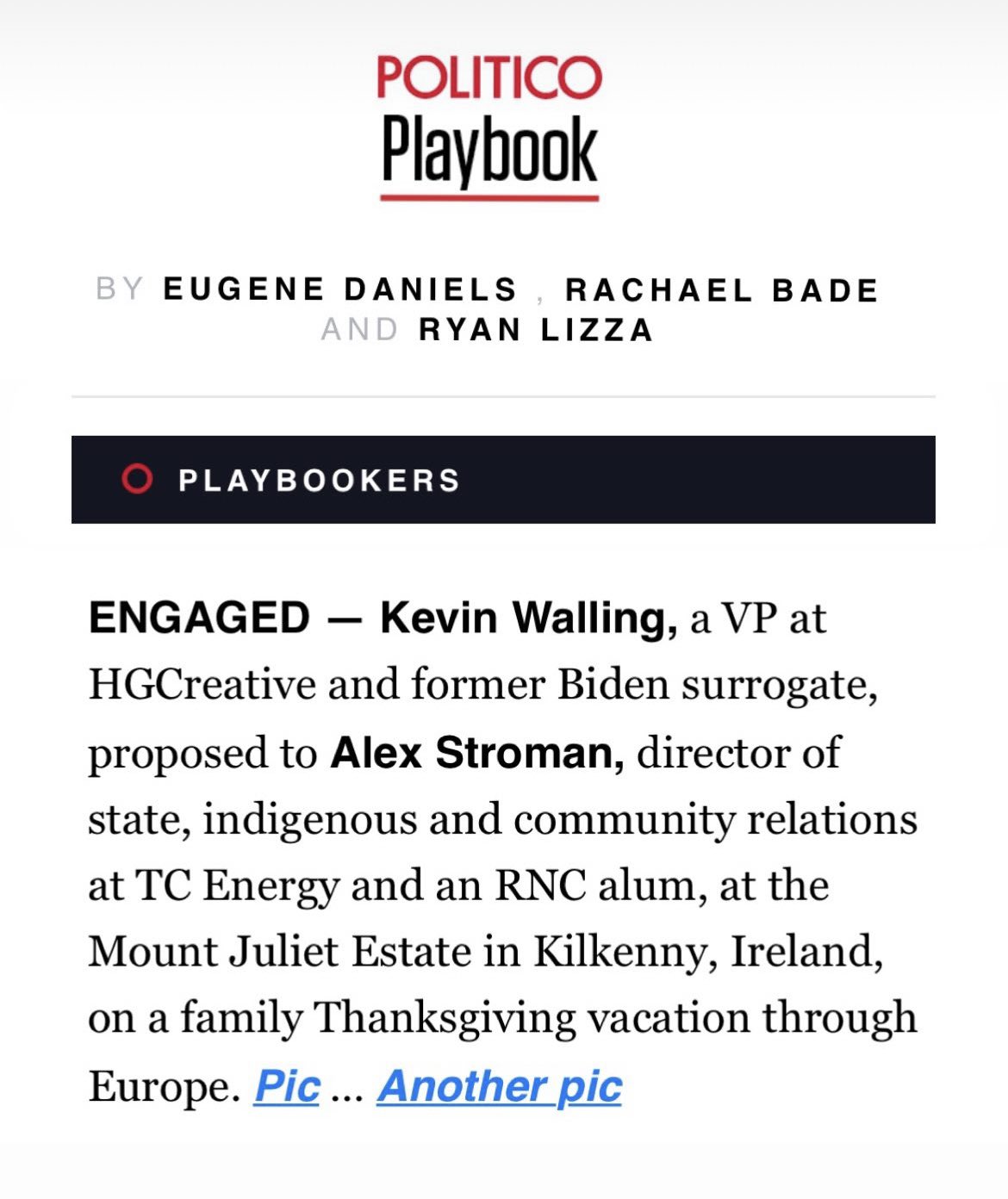 Kevin Walling on Twitter "Now it’s official! Thank you politico and