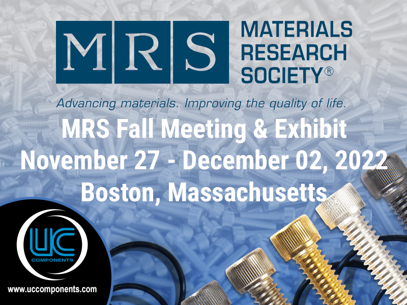 UCComponents's tweet photo. Join us at MRS Fall, Nov 27-Dec 02, Boston, Mass. Learn more or register> https://t.co/kARTEUs2eo | UC Components, Inc. | https://t.co/y1jv3bVVaM | 408-782-1929 | #UCComponents #Fasteners #Vacuum #Hardware #Screws #RediVac #VentedScrews #MaterialsResearchSociety #MRS #MRSFall2022 https://t.co/dkiiMhcaV7