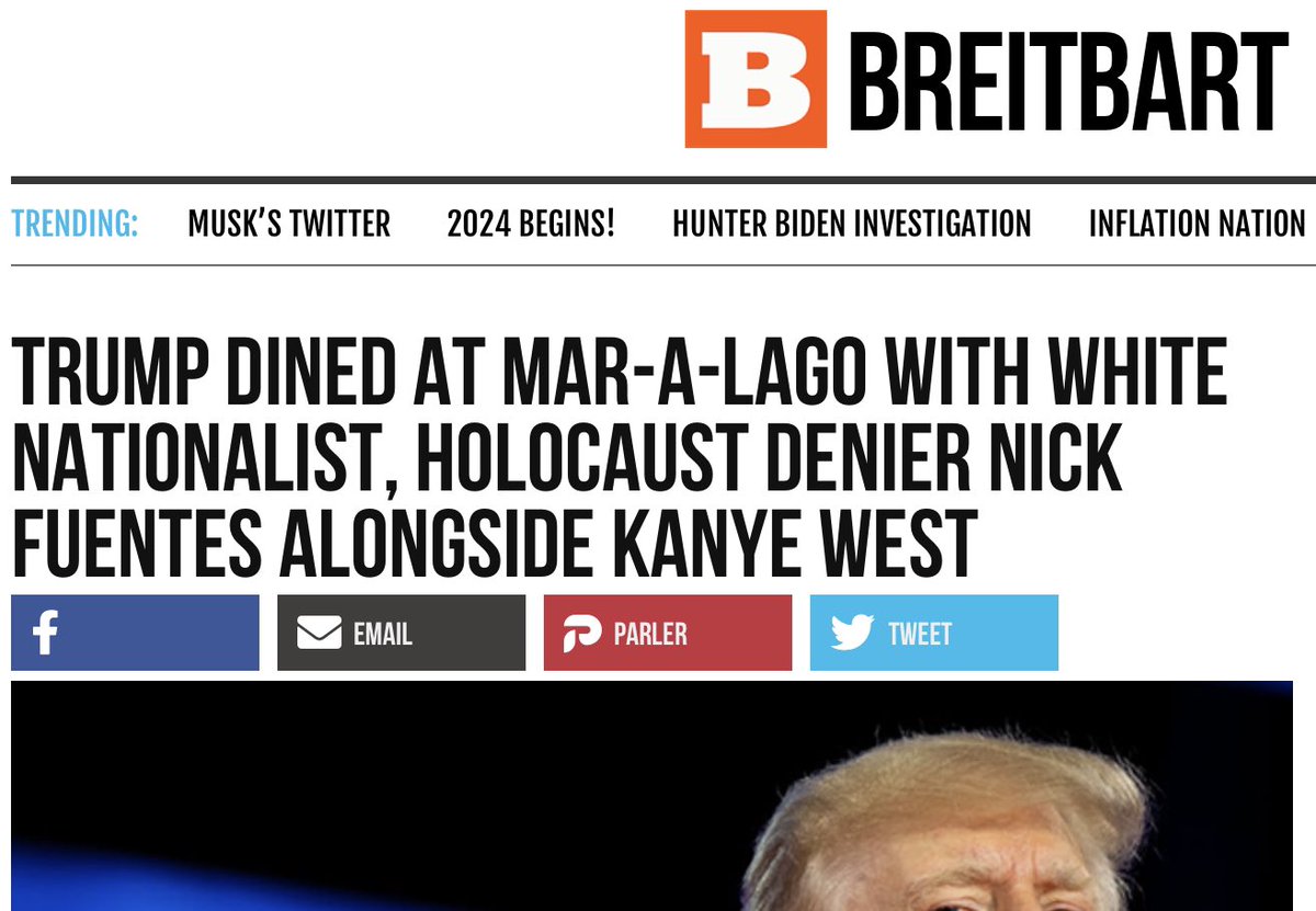 When you’ve lost Breitbart….
“Breitbart News has repeatedly asked the Trump campaign for comment over the course of more than 24 hours. The only GOP candidate for the office in the next election seems to have met with an open white nationalist, antisemite, and Holocaust denier.”