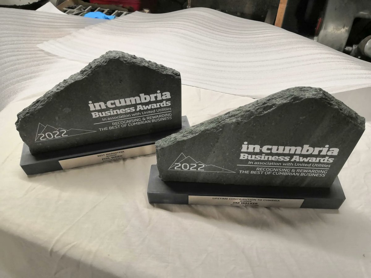 Congratulations to everyone who received an incumbria business award last night, we hope you like your trophies. 
#handcrafted #cumbrianslate #lakedistrict #shoplocal #incumbria 
buff.ly/3D3AjWD