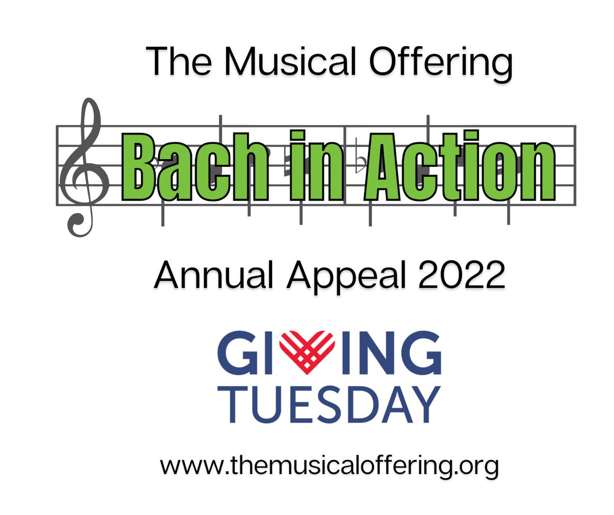 #GivingTuesday is almost here and The Musical Offering needs your support! Kick start our Annual Appeal by helping us raise $6,000 by the end of the day on November 29. All amounts welcome and appreciated! Learn more about this year's Annual Appeal at themusicaloffering.app.neoncrm.com/forms/annual-a…