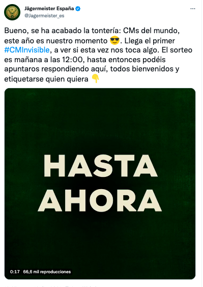 auxibarea's tweet photo. Tweet de hoy de 
@ChupaChups_esp
https://t.co/dCTDhUtoO7
#ElEnemigoInvisibleCM 

Tweet de hace un año de 
@Jagermeister_es
https://t.co/45UfhWSZIE
#CMInvisible  
Misma idea, mismo código visual. Podría parecer casualidad, pero ... https://t.co/vX8UcTLZxG