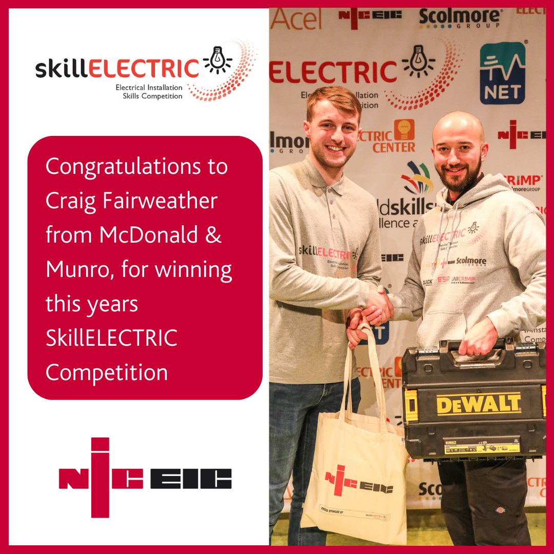 officialNICEIC's tweet photo. Congratulations to Craig Fairweather from McDonald &amp; Munro, for winning this year's SkillELECTRIC Competition🎉 https://t.co/ZVsA0GbgZP