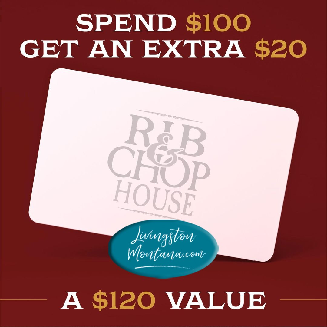 Get some delicious food - now or later and get 20% more @theribchophouse

livingstonmontana.com/?s=chop

#livingstonmontana #livingstonmtcom