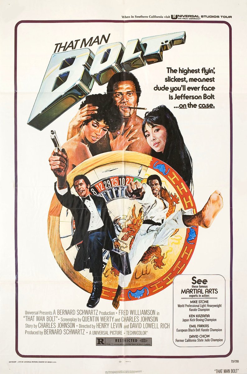 USA movie poster for #ThatManBolt (1973 - Dir. #HenryLevin #DavidLowellRich) #FredWilliamson