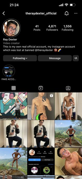 Hey, my loves~! A friend just notified me that there is a FAKE IG account with the handle: @theraydexter_official  Please