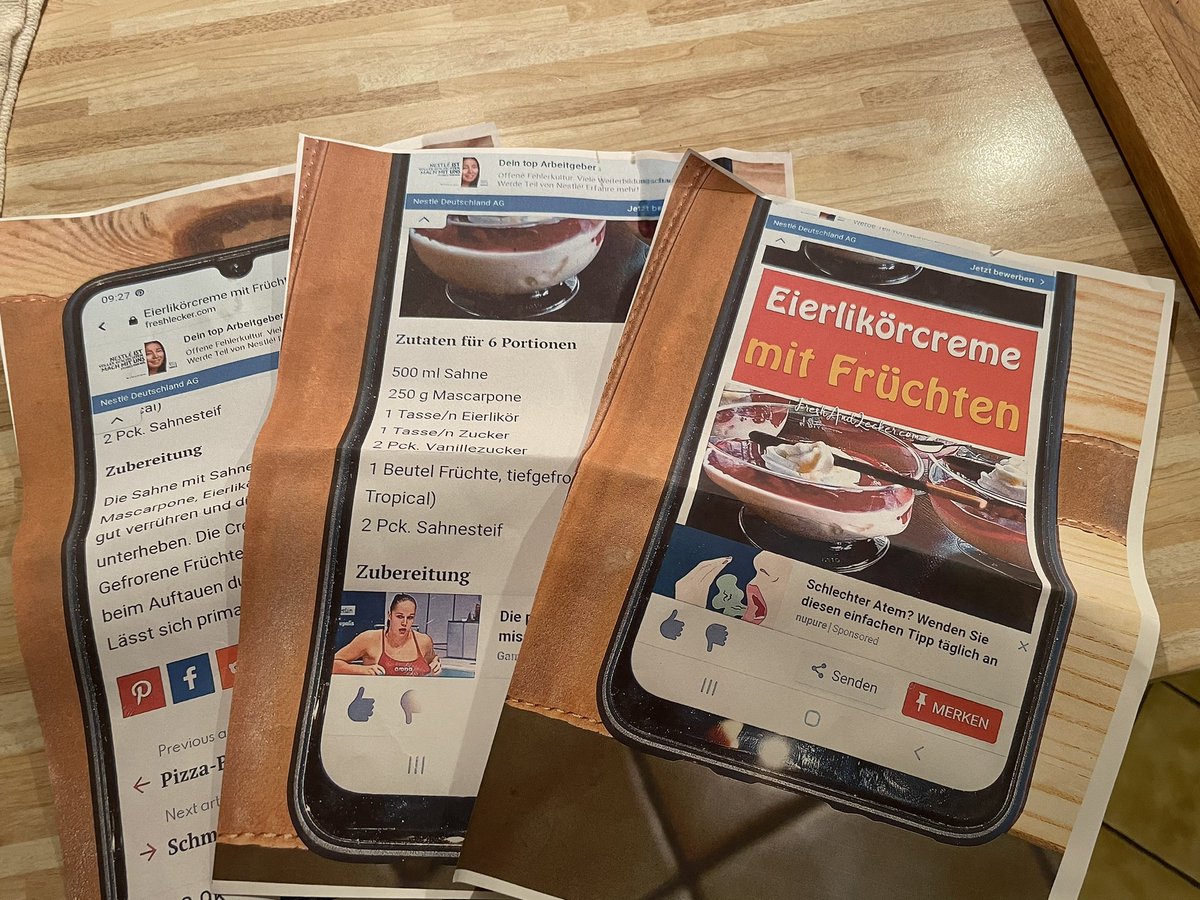 Wie mein Vater ein Rezept für meine Mutter ausgedruckt hat. Ich liebe es einfach