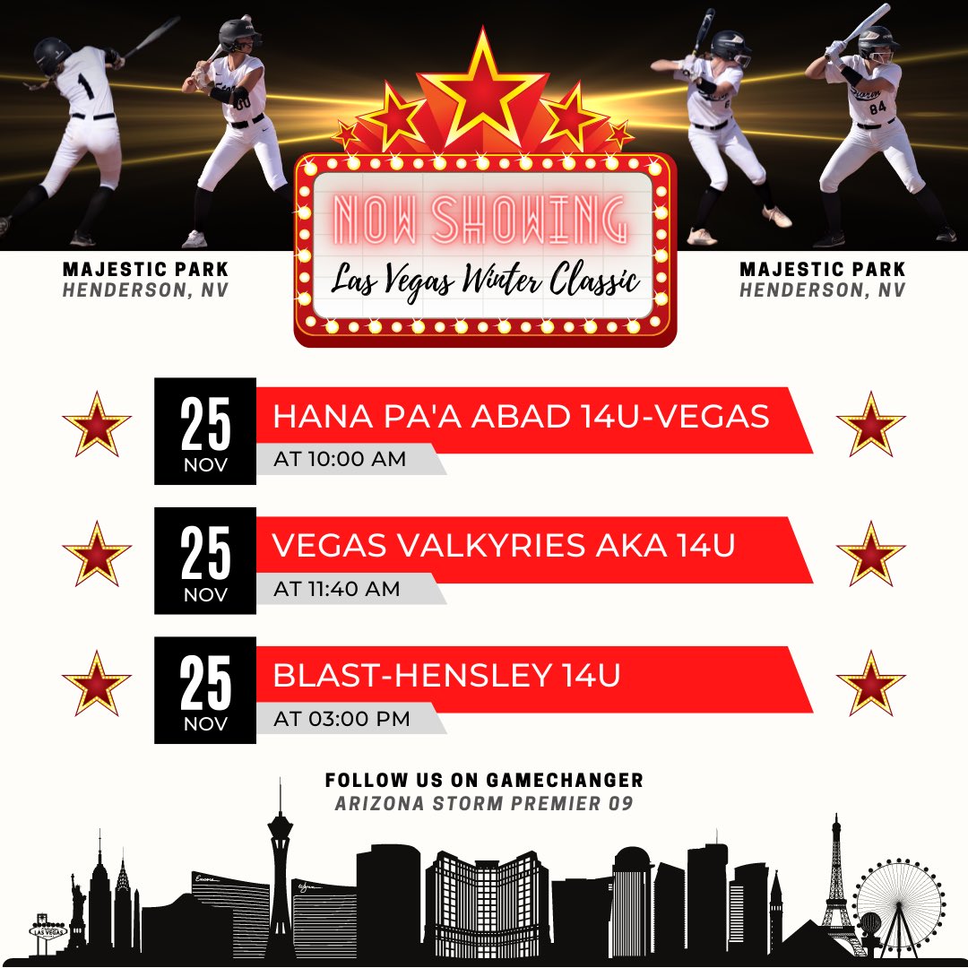 We’re headed out for a road trip! Las Vegas, NV here we come! <a href="/USASoftball/">USA Softball</a> <a href="/LvTourneys/">Lv Tourneys</a> #WeReady <a href="/arizonastorm09/">Arizona Storm Premier 09</a> <a href="/TaylorBecerra/">Taylor Becerra</a> <a href="/MattiCollins2/">Matti Collins</a> <a href="/IzzyCadena_08/">Isabella</a>