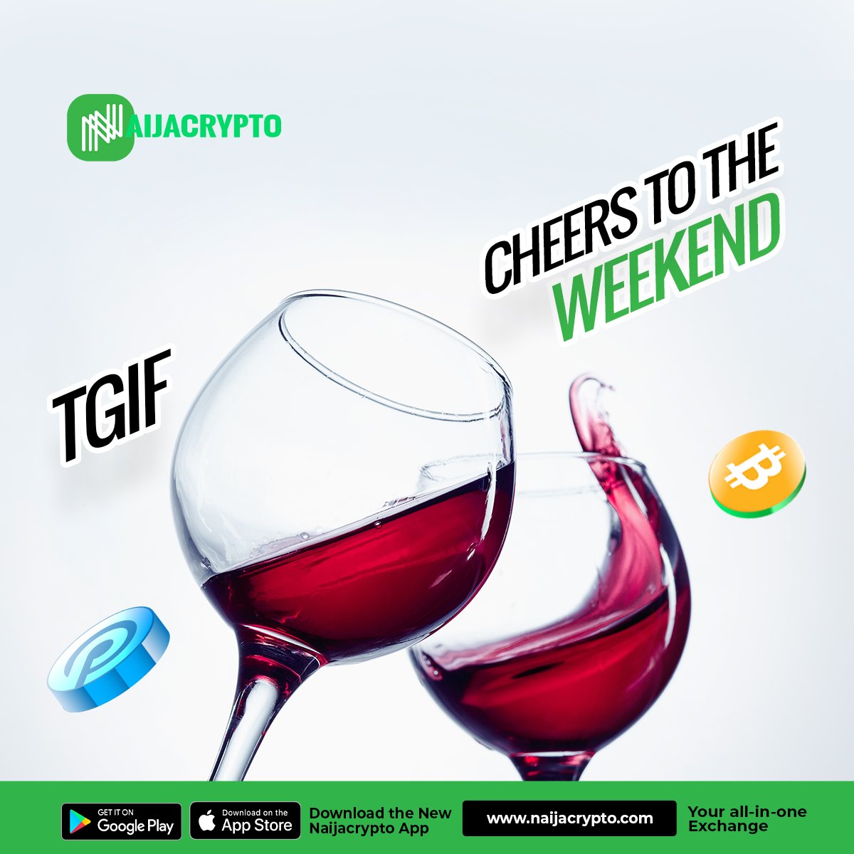 naijacrypto2's tweet image. Get more out of your Friday this weekend.
Focus on enjoying beautiful moments with your loved ones,
while we focus on your crypto transactions, we will deliver as usual.

Go all out and have fun. Cheers to the weekend! 🥂
.
#Tgif #Friday #naijacrypto #Bitcoin #Btc #fridaynight