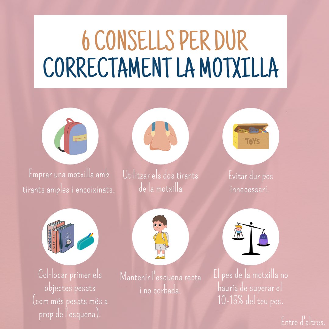 mire_edfisica's tweet photo. Et fa mal l'esquena després de dur la motxilla? Aquí et deix 6 consells que pots seguir perquè no et torni a fer mal.

@EFsaludable_UIB #22121_UIB https://t.co/3QvTuBoRlA