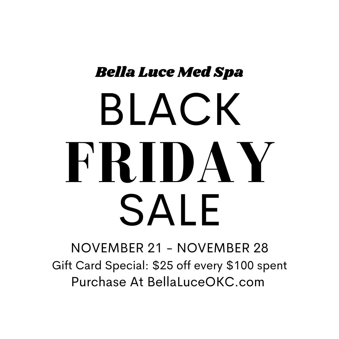 BellaLuceSpaOkc's tweet photo. HAPPY BLACK FRIDAY! 

Our Gift Card Special is going on now!! $25 off every $100 Gift Card! Purchase at https://t.co/DR2PnuXFlK 

*cannot be used on end of month specials https://t.co/ccXiYYptNQ