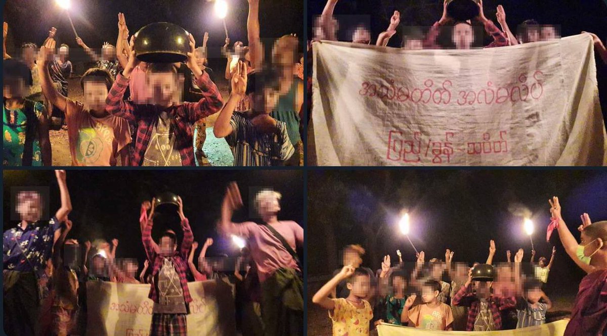yuri_yukimura's tweet photo. Despite having difficulties, the Pyigyitakun’s night strike led by a monk who is charged under section 505 (A) , was continued successfully today.  #2022Nov25Coup #HelpMyanmarIDPs #WhatsHappeningInMyanmar https://t.co/LSKkOZgi9B