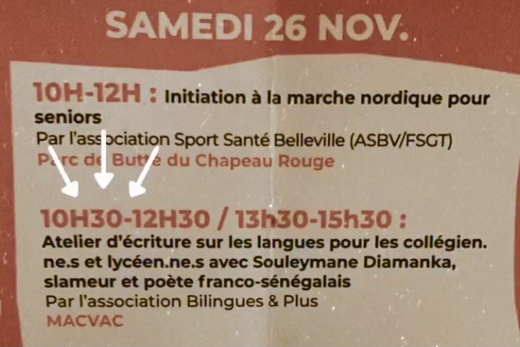 BilinguesPlus's tweet photo. Rejoignez-nous demain au @MdCA75019 pour ce super atelier #festisol! https://t.co/WTdIHcBfDE