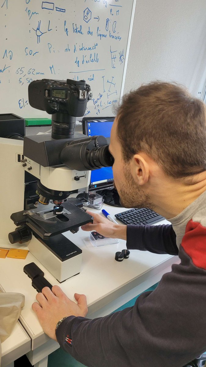 BodetAlexandre1's tweet photo. Ce jeudi 24 Novembre nous avons accueilli à @archeosciences Ludovic Trommenschlager dans le cadre du PCR MONELOR et du projet Frapper Monnaie. Au programme : observation au MEB et étude métallographique 🔬 d'échantillons du faux monnayage Magnencien issus du site de Martinvelle. https://t.co/uVIHyfeJqb