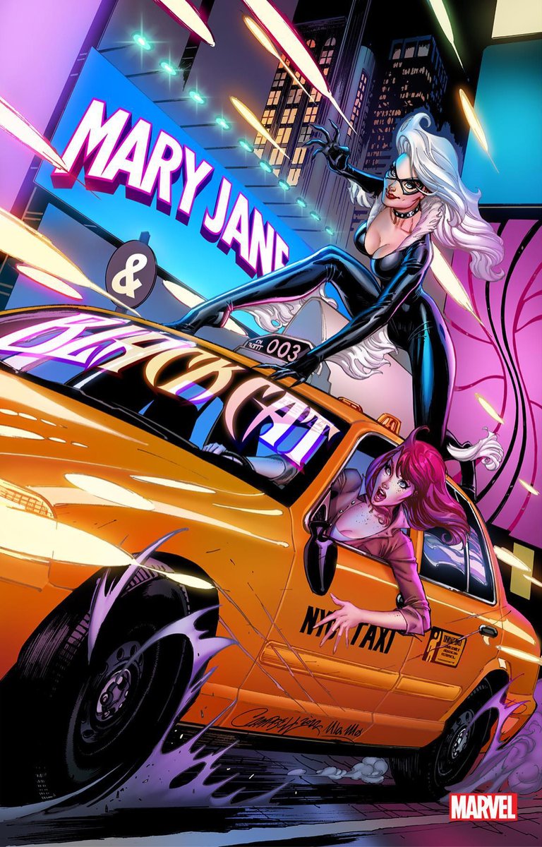 🔥🔥🔥 Cover to #Marvel ‘s MARY JANE &amp; BLACK CAT #3 is out now! 🔥🔥🔥
Lineart by fantastic <a href="/JScottCampbell/">J. Scott Campbell♠️🎨</a> 
Colours by <a href="/ulamosart/">Ula Mos</a>  🙂
#maryjane #blackcat #jscottcampbell #comicartist #comicbookart #comiccover #comiccoverart