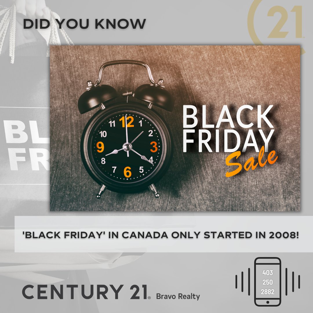 🤓 Did you know...
🖤 That the 'Black Friday' tradition in Canada only started in 2008 and was the beginning of the #ShopSmall #shoplocal #localfirst #supportlocal awareness trend of the day. 😀
#c21bravorealty #C21SuperAgent #funfactfriday #lookback #seethefuture #localbrokerage