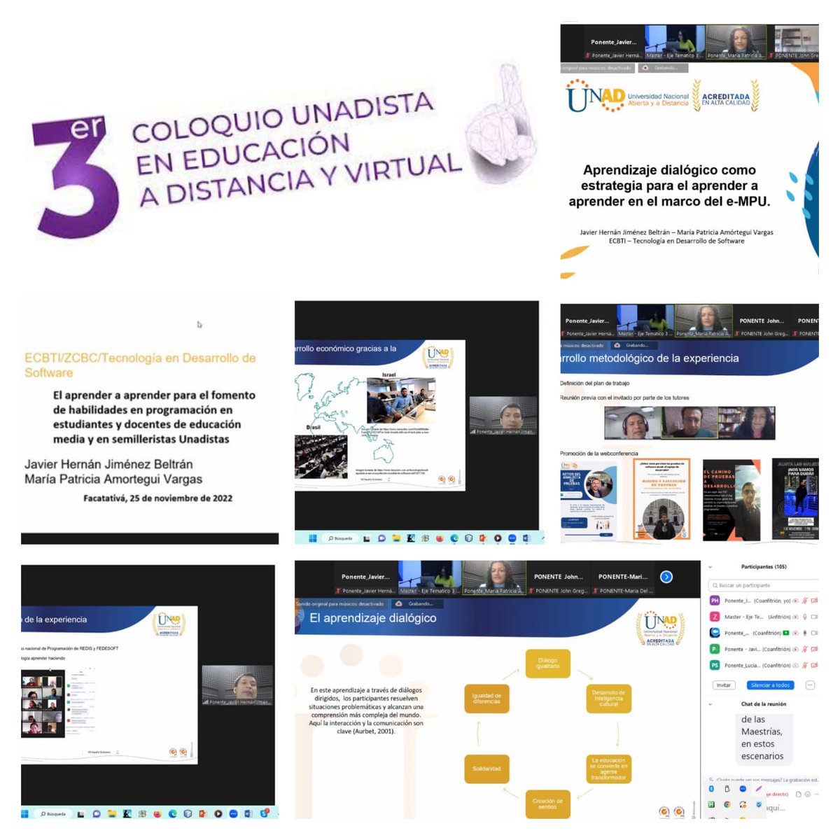 Hoy desde la Tecnología en Desarrollo de Software participando con nuestros docentes en el 3 Coloquio Unadista con dos Ponencias destacadas, compartiendo experiencias exitosas en el ámbito educativo.