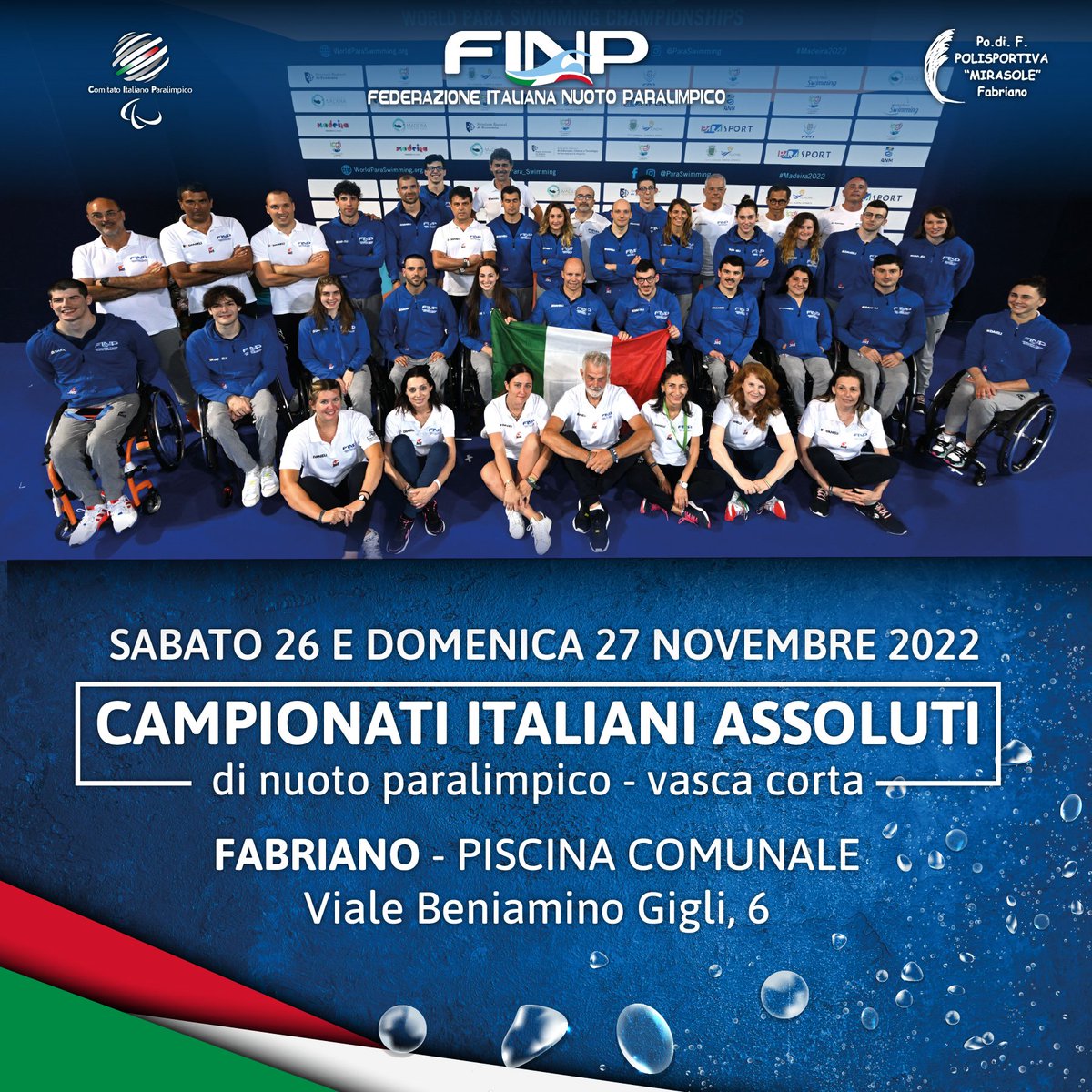 #Finpnews
Da domani a Fabriano gli Assoluti invernali in corta, 170 atleti al via
#nuotoparalimpico #assolutivascacorta
<a href="/CIPnotizie/">Comitato Italiano Paralimpico</a>