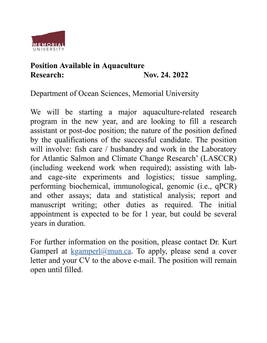 Job Advertisement - Research Position