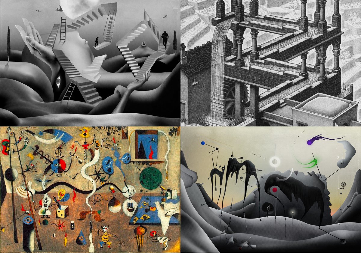 M.C. Escher vs. Imaginaire (<a href="/l3xclim/">l3xc</a>) 
Joan Miró vs. Sombre Passion (<a href="/FlannelCapital/">Flannel Capital</a>)