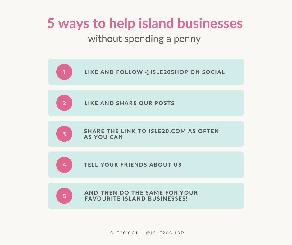 There are lots of ways to support the island businesses on isle20.com without spending a penny. 😇 Here are just a few. If you have other ideas, please pop them in the comments!