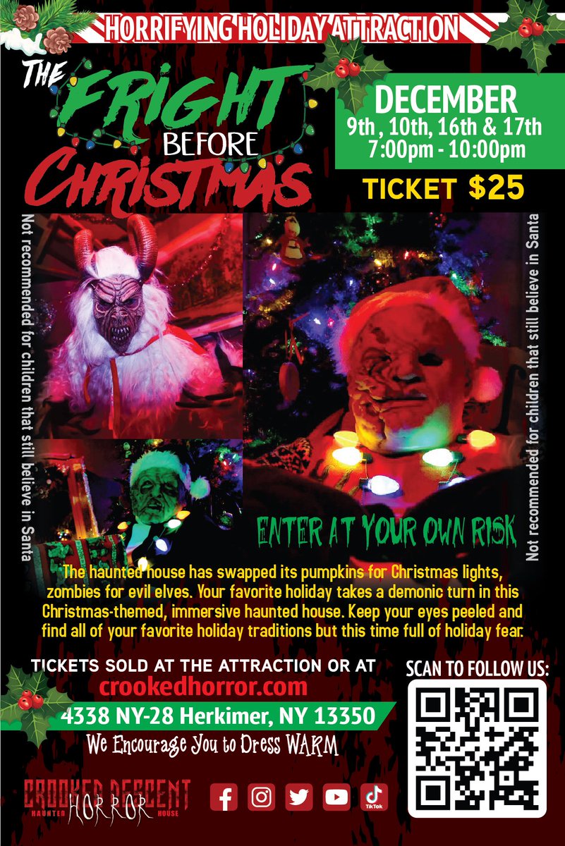 Sonny_Cach's tweet photo. Have you been naughty, or nice this year?

💥Ger your tickets ONLINE or at our VENUE👇🏾💥 🎄 https://t.co/ARSeATU0SY 🎄

⚠️ Warning: The Fright Before Christmas is not recommended for children. This is an intense Christmas nightmare event not suitable for some people. https://t.co/k6LldeACY4