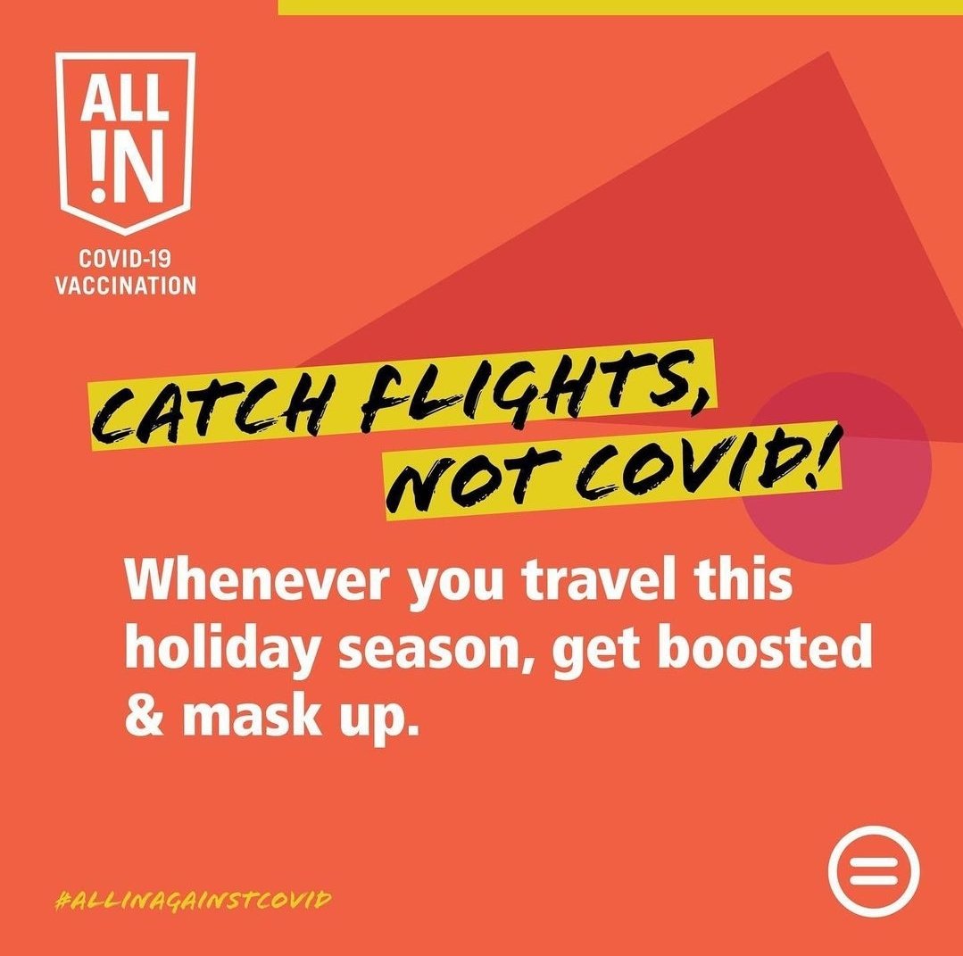'Tis the season to get boosted! 💉

Before planning your next vacation or booking a flight, take a moment to set your appointment for the updated #COVID-19 booster shot. 

👉🏾 Here's how to find booster locations in your area: ImAll-In.org

 #AllInAgainstCOVID #LCUL