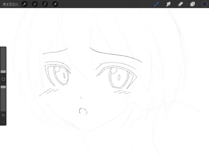 普段自分か描いてて一番気持ち良い線の太さで描いてるけど今日は極細な線で仕上げてみる。 