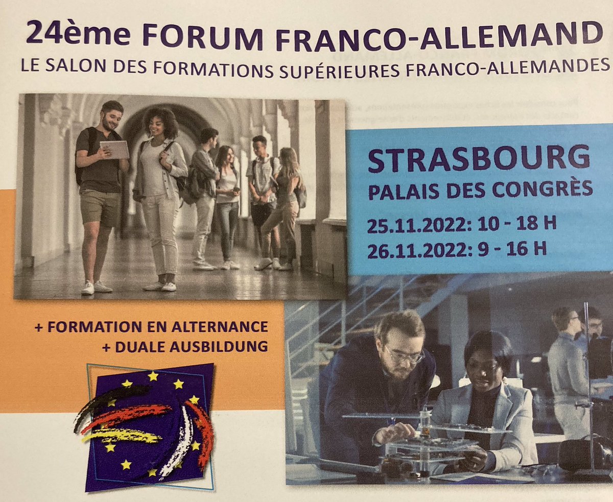 acstrasbourg's tweet photo. Le recteur @OlivierFaron participe à l’inauguration du 24e forum franco-allemand. Une occasion pour nos élèves #Abibac et #AzubiBacPro de découvrir les cursus binationaux sup. L’allemand est plus que jamais un levier de réussite pour nos jeunes @acstrasbourg ! https://t.co/5rssqncrGJ