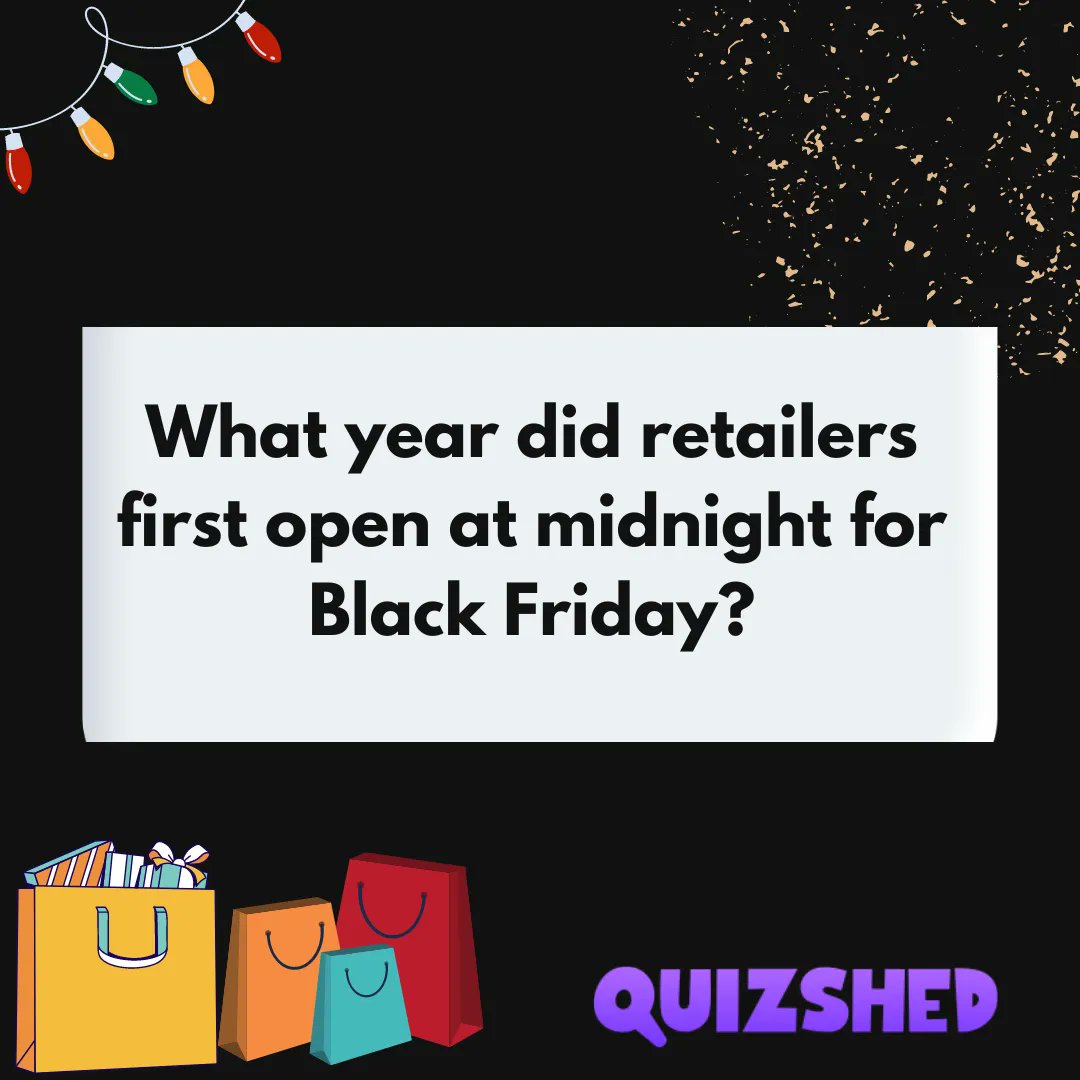 QuizShed's tweet photo. π Do you know the answer? π
#BlackFriday #BlackFriday2022 #edutwitter #teachers #teachertwitter #Friday #Quiz #teachertwitter #teachersoftwitter #Fridayquizquestion https://t.co/ot1pRmj3ay