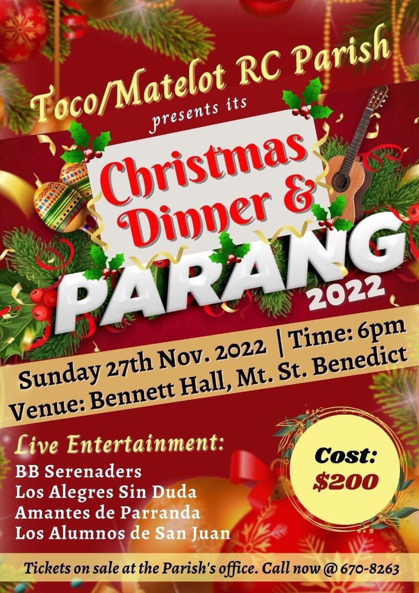 AmantesTT's tweet photo. Here is our weekend schedule! 

#AmantesdeParranda #VivalaParranda #ParangSeason2022 #ParangSzn #ChristmasSeason #ParangMusic #Trinidad #Tobago #ParrandaParaSiempre #AToneAbovetheRest https://t.co/WKo2zOSCe5