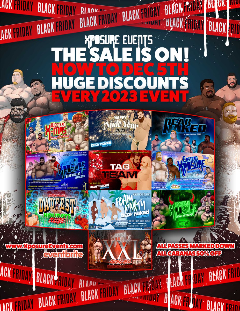 guys2mount's tweet photo. Our massive Black Friday Sale is on! All 2023 Event passes are marked down! GO GET THEM! I can hear your cock screaming at you from here :P  https://t.co/aQRfpJKHVe https://t.co/SUtVExlC38