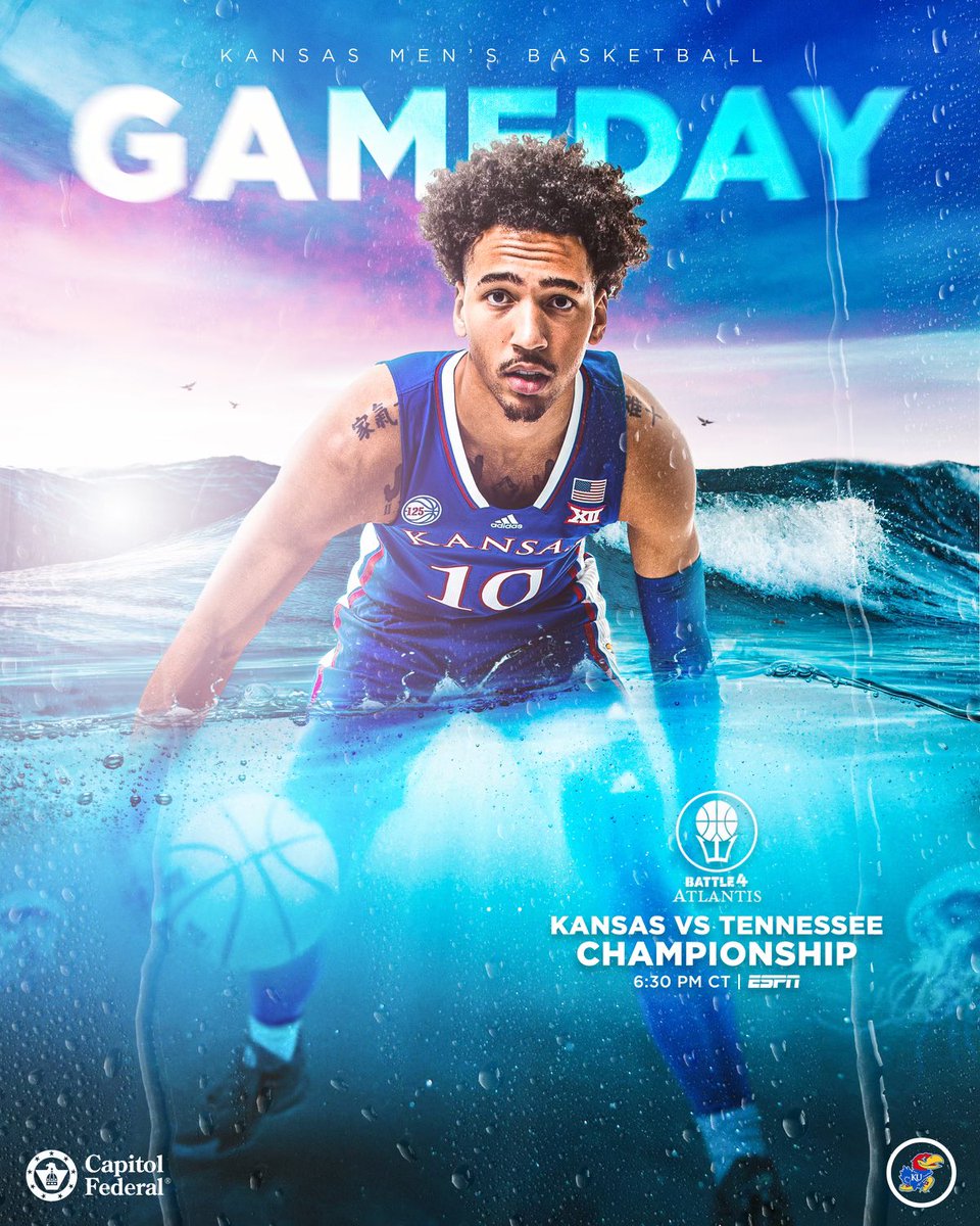 The Battle 4 Atlantis title game

👉 vs. Tennessee
🏝 Atlantis Bahamas
⏰ 6:30 PM CT
📺 ESPN