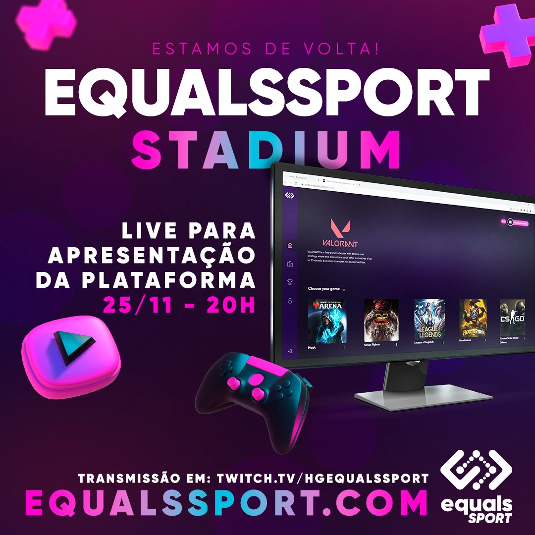 EqualsSport's tweet photo. ESTAMOS VOLTANDO🚀
Nossa plataforma novinha em folha está voltando, junto com os torneios para geral participar! E não estamos falando só de Magic, agora temos vários jogos e hoje o @LeoEqualsSport vai contar pra vocês todas as novidades em uma LIVE às 20h
https://t.co/AegpJ0FicV https://t.co/MG9VppmHwa