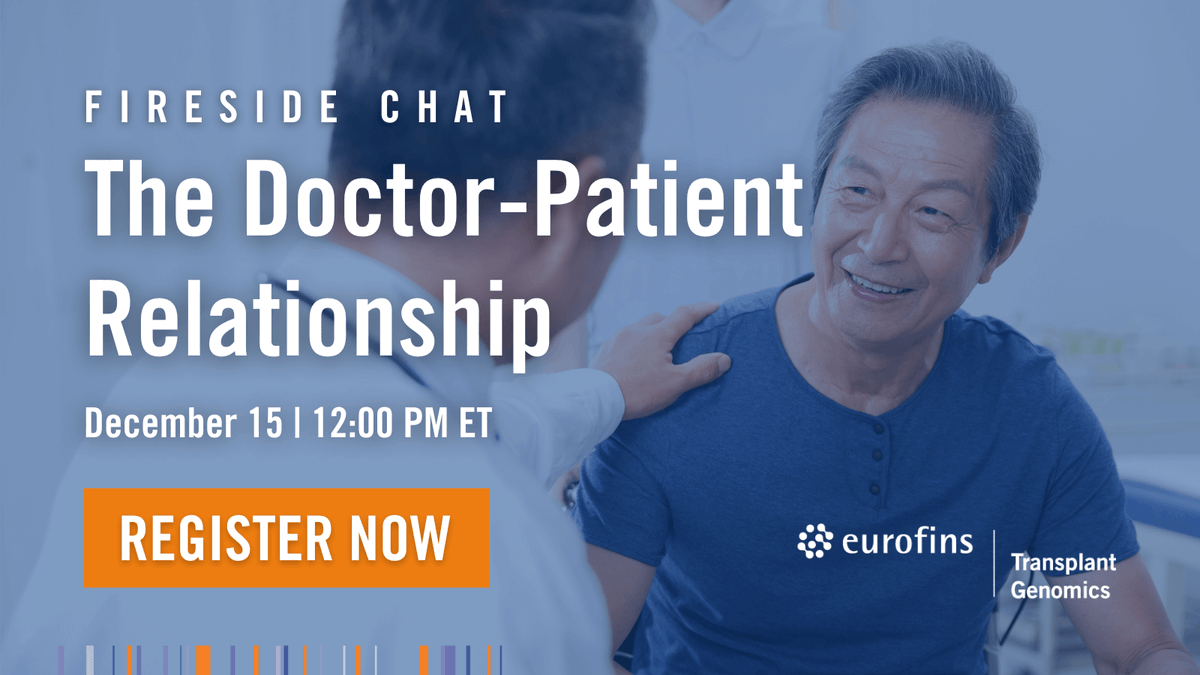 WEBINAR ALERT! On 12/15 during the webinar Fireside Chat: The Doctor-Patient Relationship, hear from a Transplant Recipient and their Transplant Nephrologist about how important a strong doctor-patient relationship is to achieve better health goals &amp; care. bit.ly/3Evc4CN